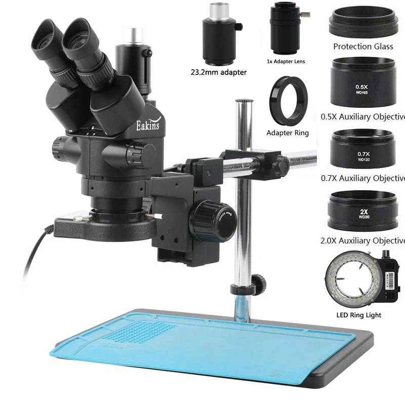 Trinocular Stereo Microscope 7X-45X - 3.5X 7X 45X 90X Endüstriyel Laboratuvar