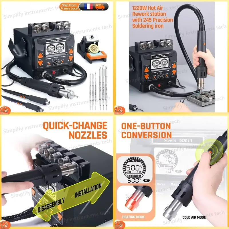 C210 Precision Soldering Station - Silverflo 992D III 1220W Hassas Sıcak