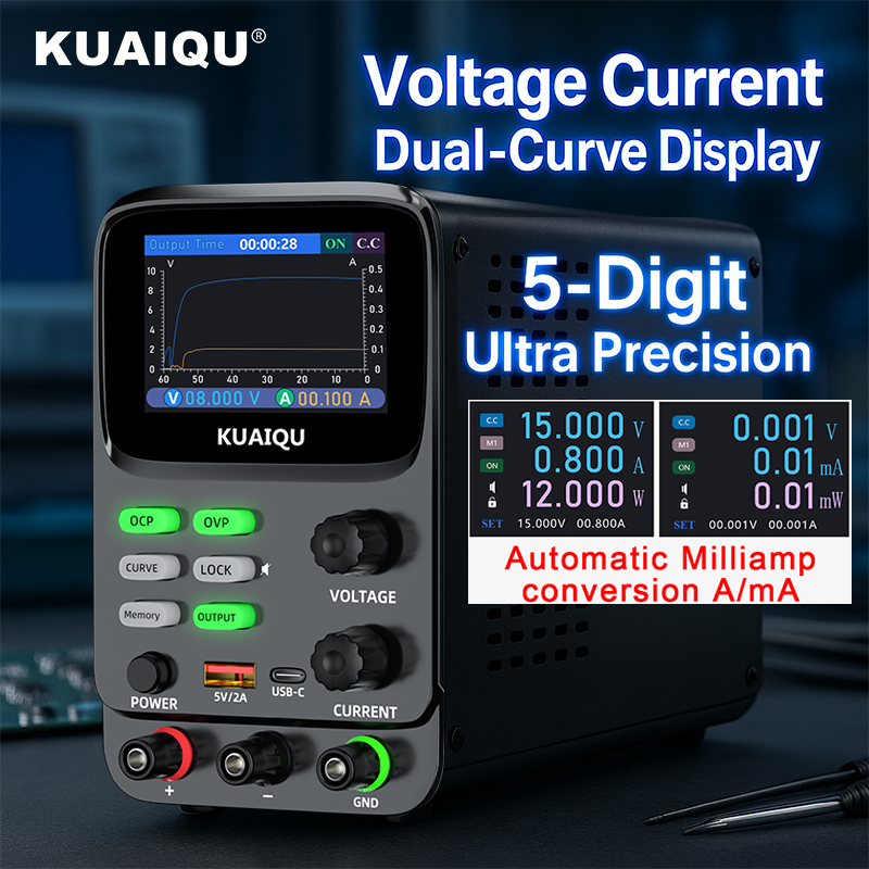 High Precision Dc Power Supply 30V 10A - KUAIQU 5-Digit Ultra Hassas Ayarlanabilir Güç