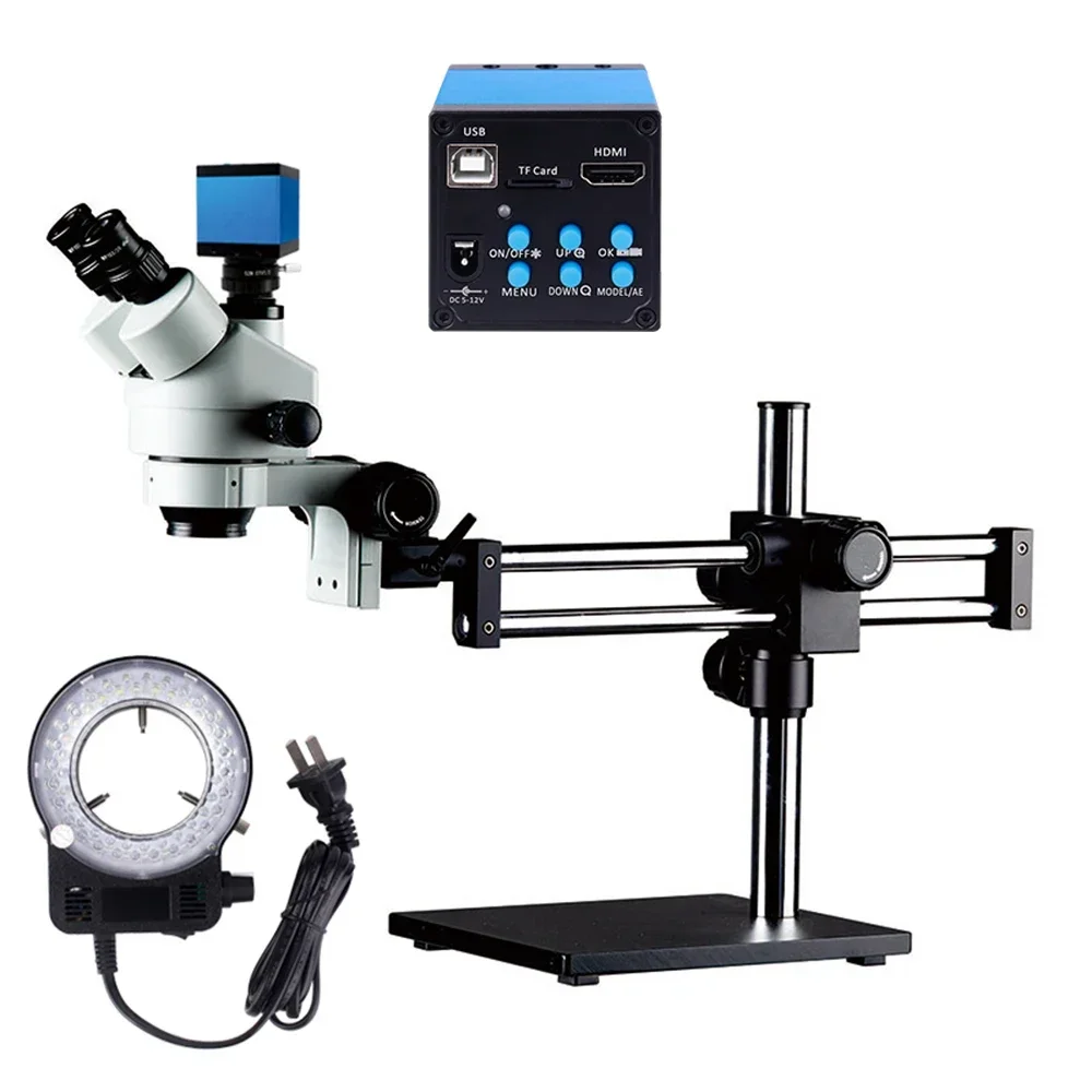 Trinocular Stereo Microscope 7X-45X - 2026/Sabit Tabanlı Çift Bomlu Standlı Mikroskop