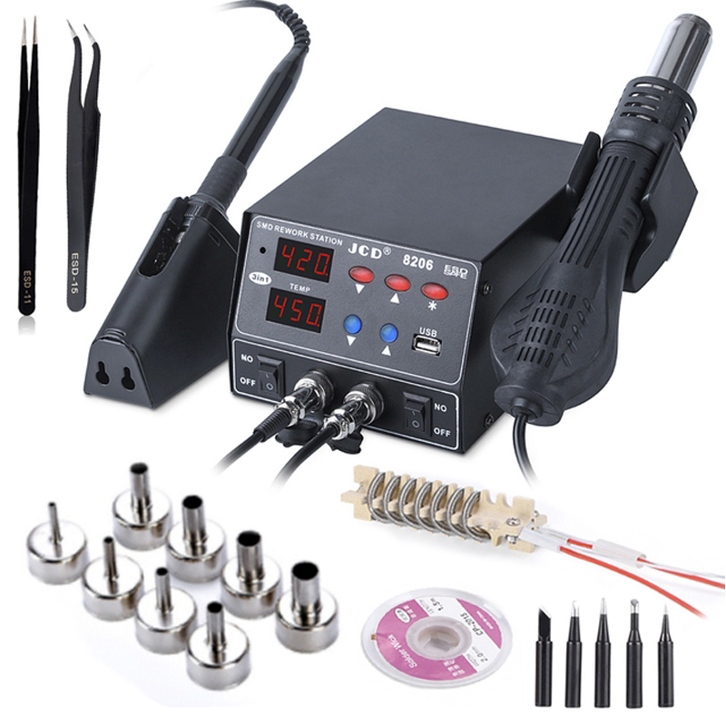 2 In 1 Soldering Rework Station 750W - JCD 8206 2'si 1 Arada Lehimleme
