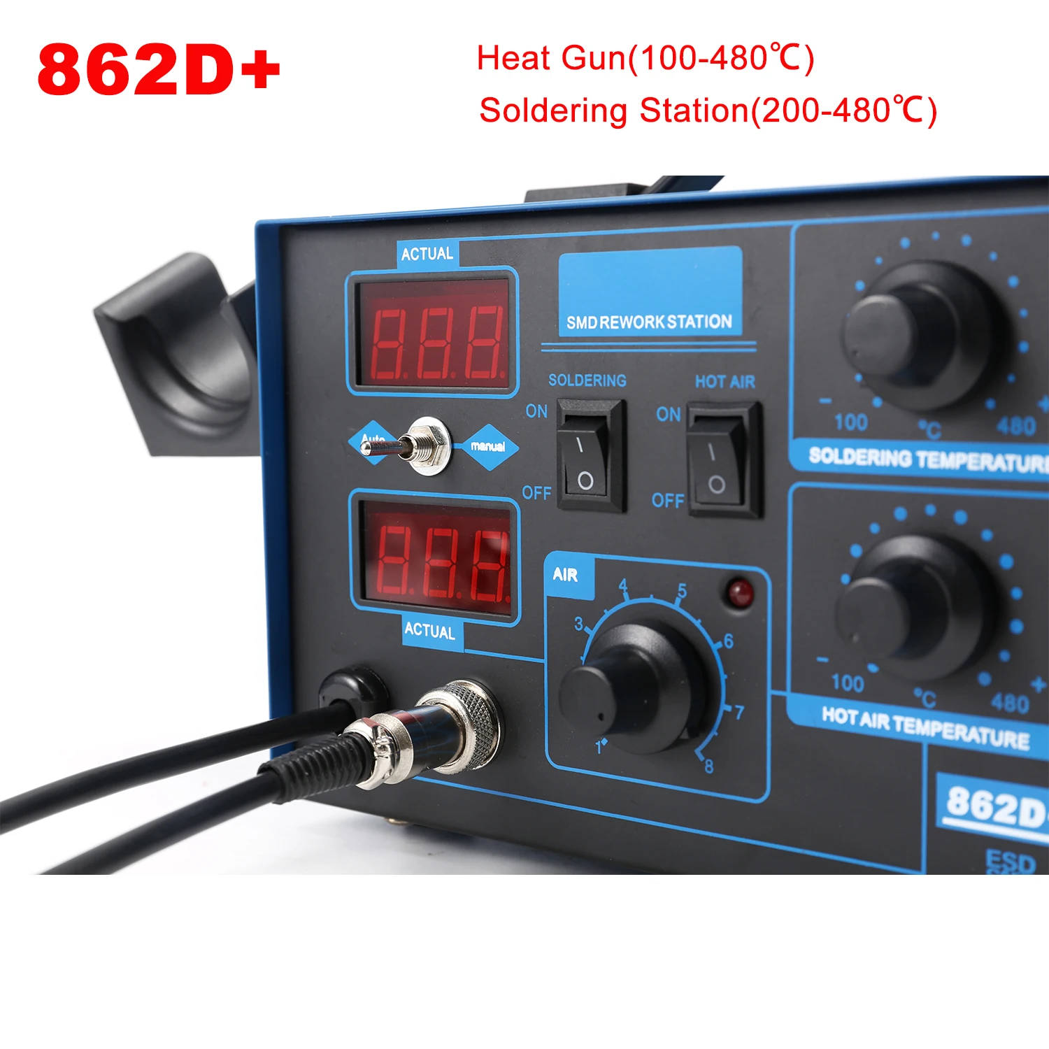 2 In 1 Soldering Rework Station 750W - 862D+ Lehimleme İstasyonu 2'si 1 Arada