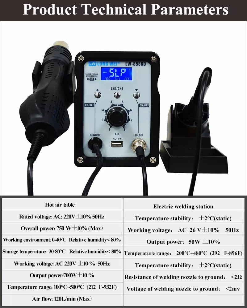 LW-8586D 2'si 1 arada 750W Sıc - 2 In 1 Soldering Rework Station 750W incelemesi ve fiyatı