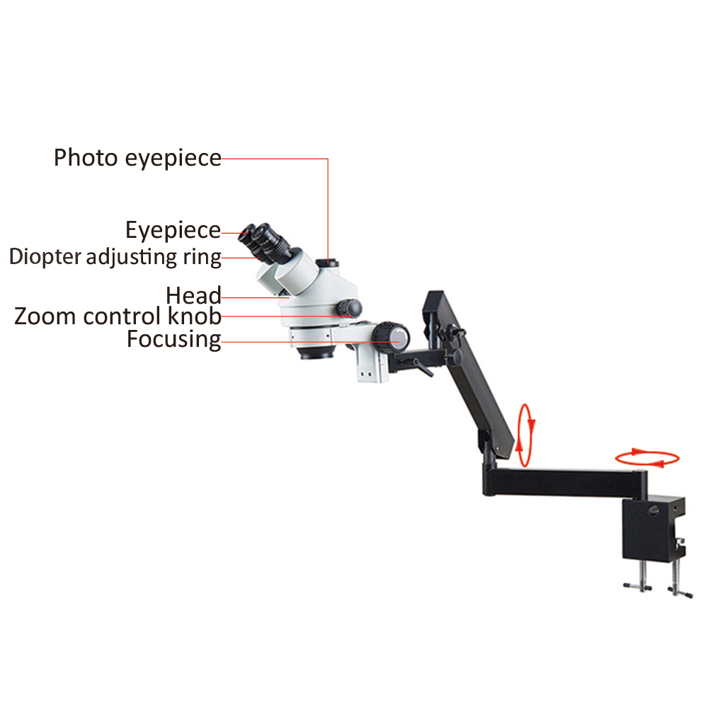 Esnek Kol Sabitleme Kelepçesi  - Trinocular Stereo Microscope 7X-45X incelemesi ve fiyatı