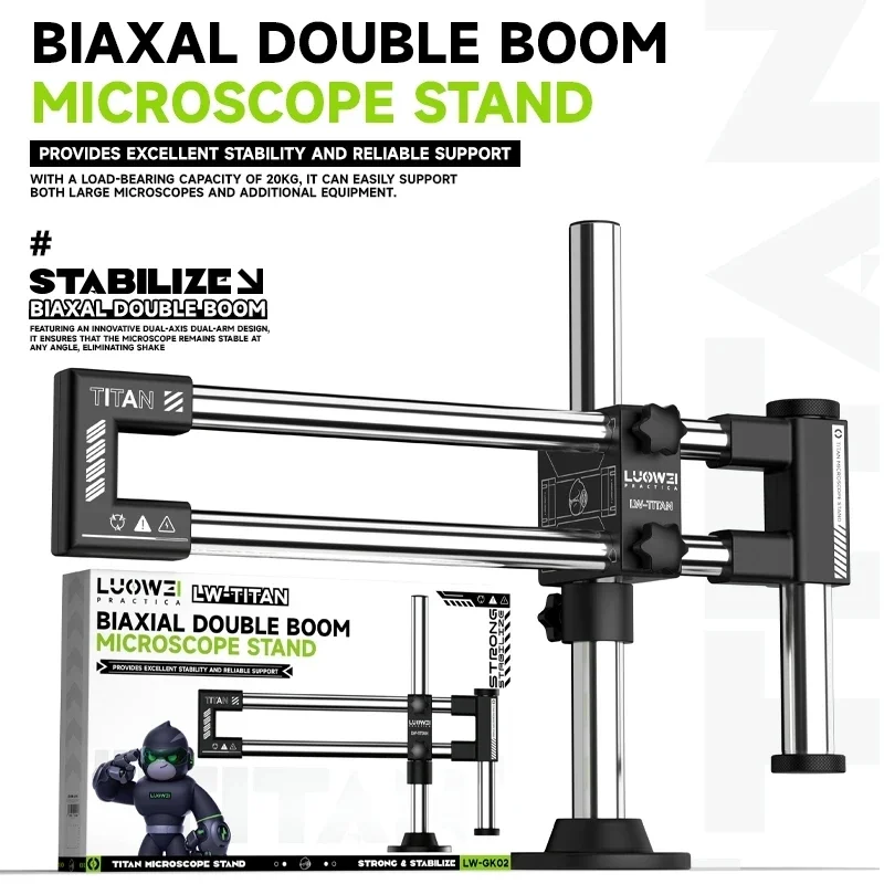 LUOWEI LW-GK02 Biaxal Çift Bom - Articulating Arm Boom Stand Microscope incelemesi ve fiyatı