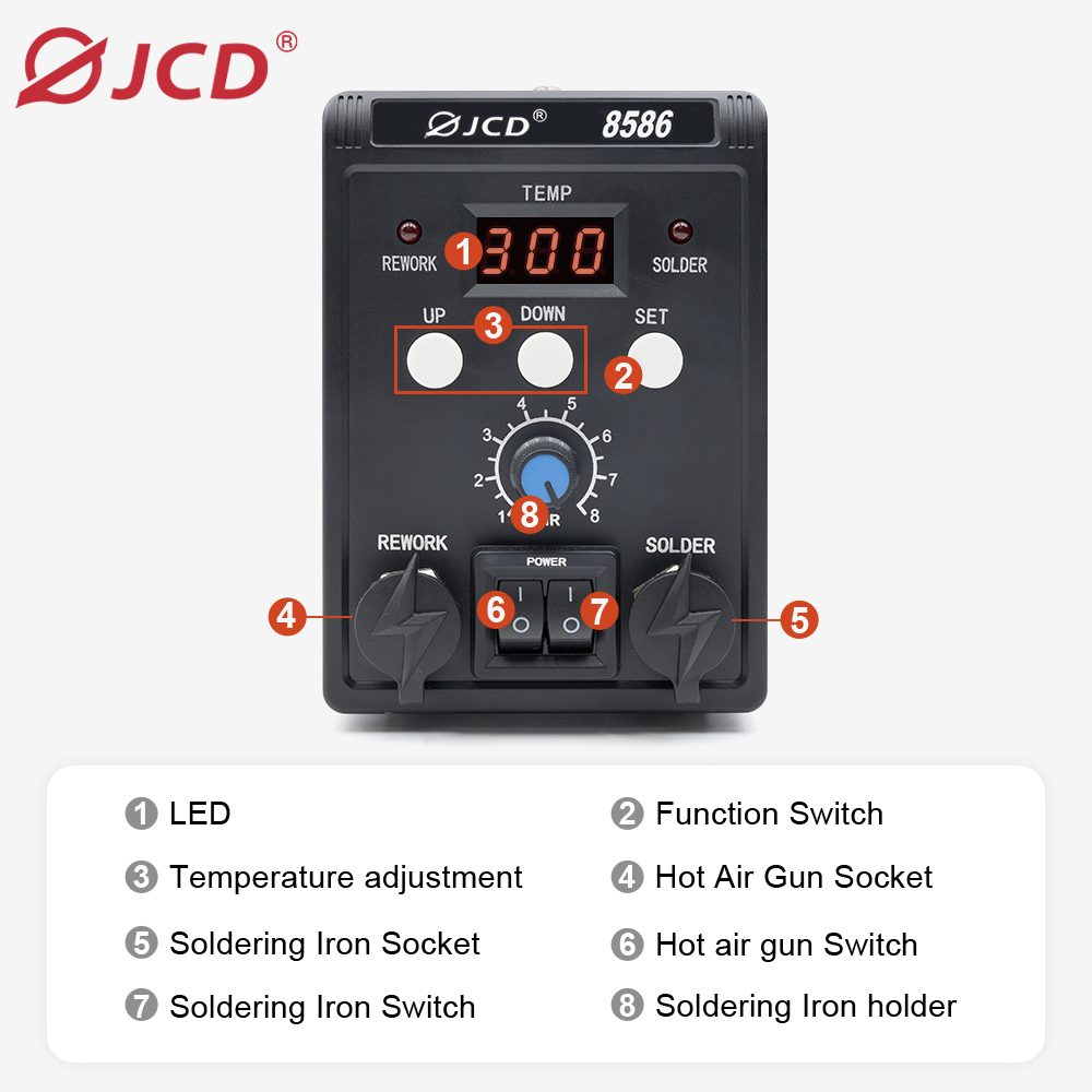 JCD 750W 8586 2'si 1 Arada Dij - 2 In 1 Soldering Rework Station 750W incelemesi ve fiyatı