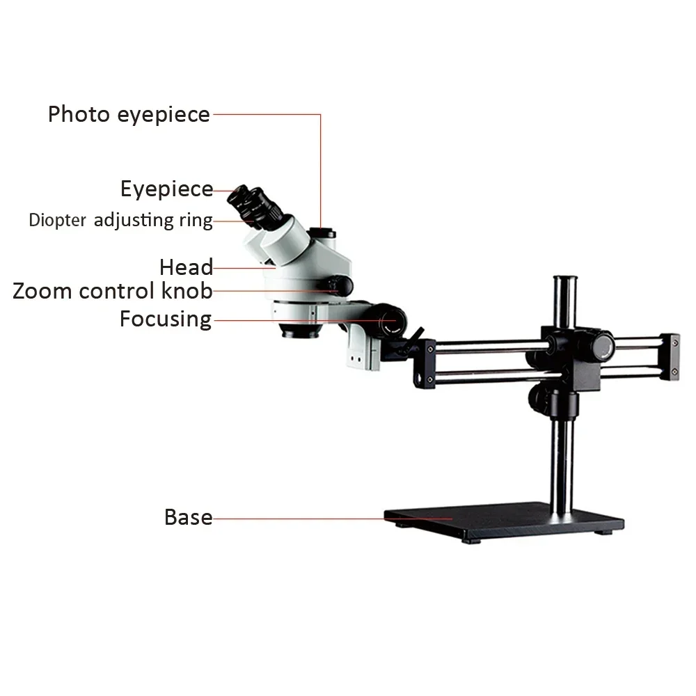 2026/Sabit Tabanlı Çift Bomlu  - Trinocular Stereo Microscope 7X-45X incelemesi ve fiyatı