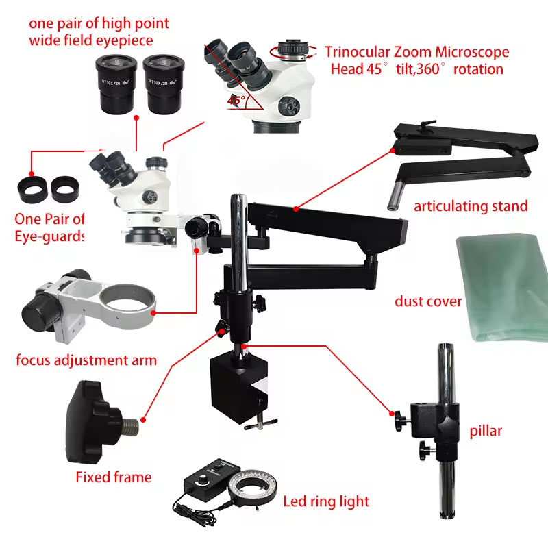 Esnek Eklemli Kol Geniş Hareke - Articulating Arm Boom Stand Microscope incelemesi ve fiyatı